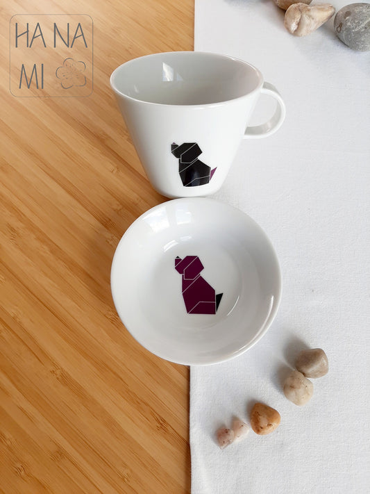 Tasse mit Untertasse „Origami Welpe“ 150 ml