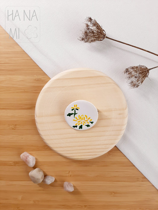 ceramic brooch "Imperial Chrysanthemum"