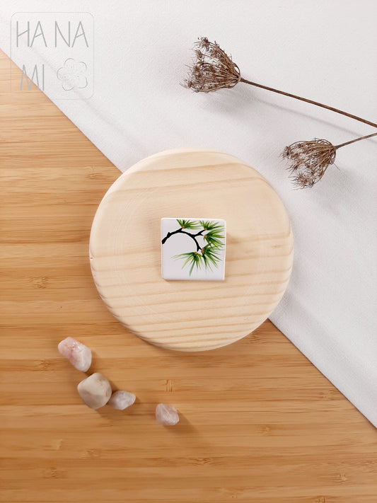 Ceramic brooch "Long-lived Pine"