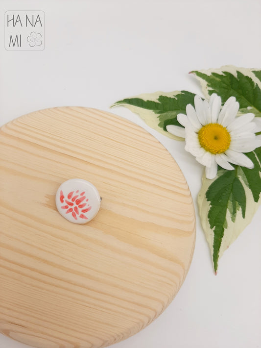 ceramic mini brooch "Lotus Pond"