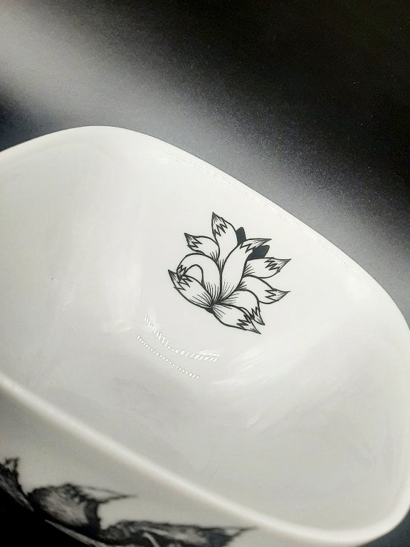 Rice Bowl "Kyuubi no Kitsune" B&W 300 ml