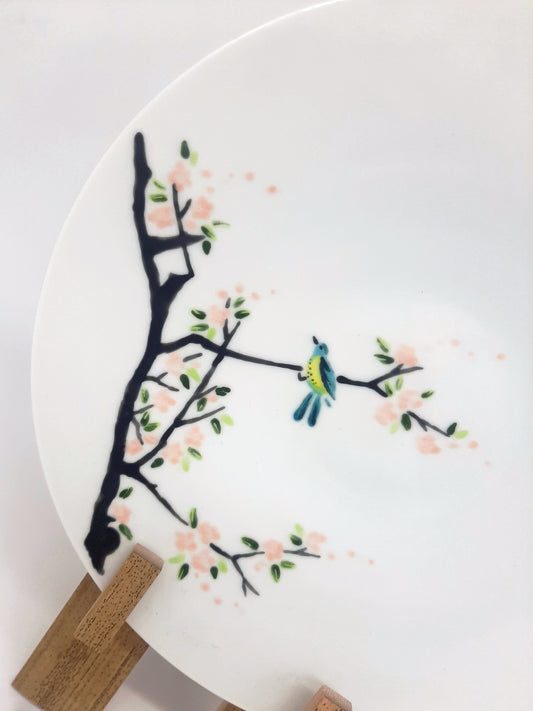 Dessert plate "Bird on Cherry Blossom" diameter 20 cm