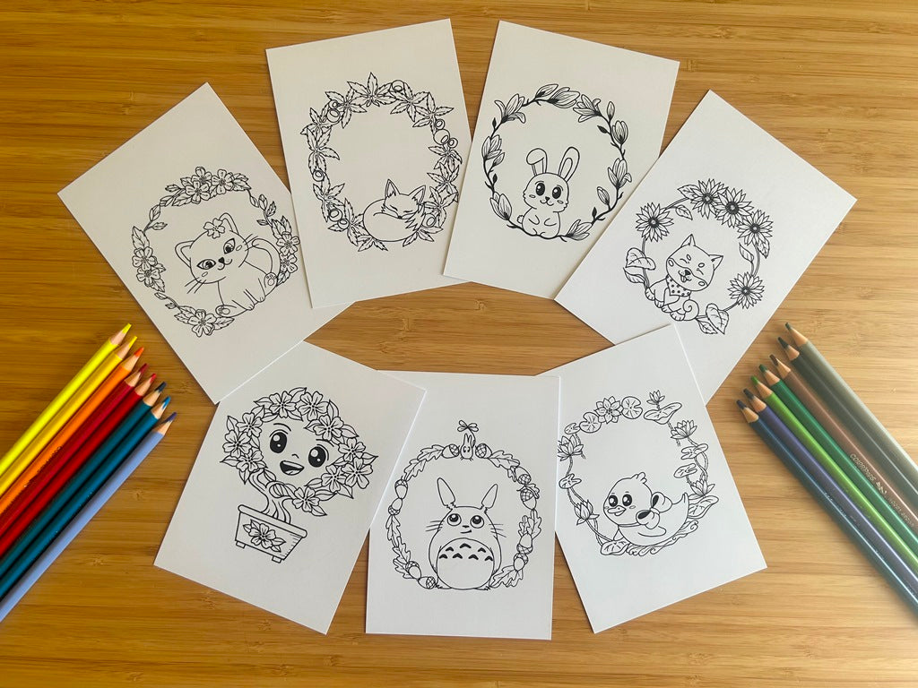 Postcard Set "Animal Colouring Pages"