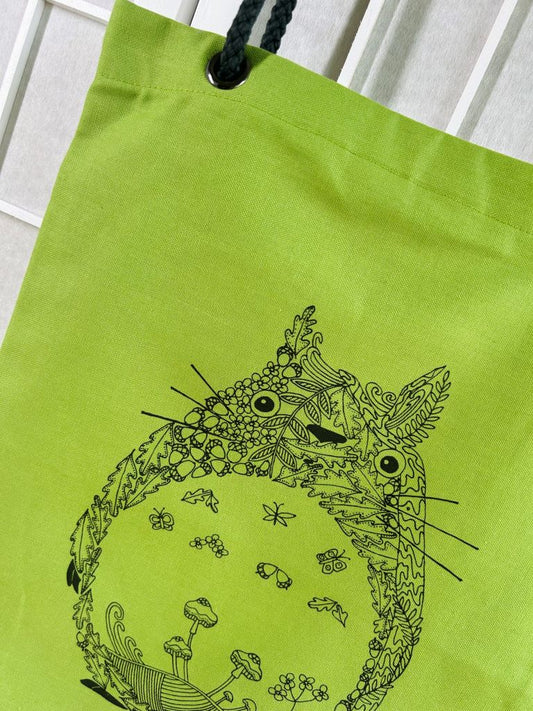 Einkaufstasche "Malbuch Totoro" mit Kordelgriffen