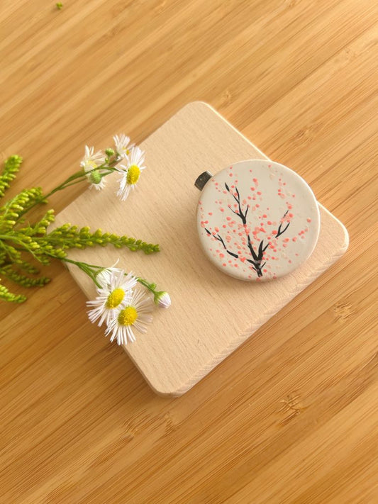 ceramic buckle/brooch "Morning Under the Cherry Blossom"