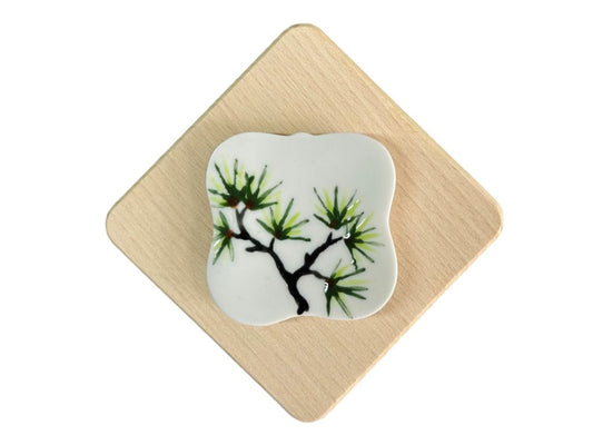 Stäbchenablage quadratisch „Kiefernbaum des langen Lebens“ 5,5x5,5 cm