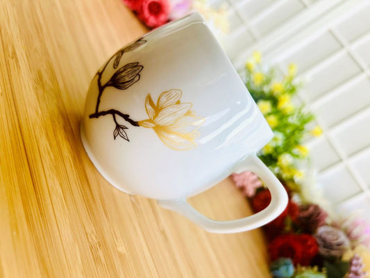 "Magnolia" mug with gold 300 ml