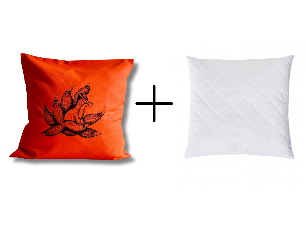 Pillowcase "Kyuubi no Kitsune" orange 40x40 cm