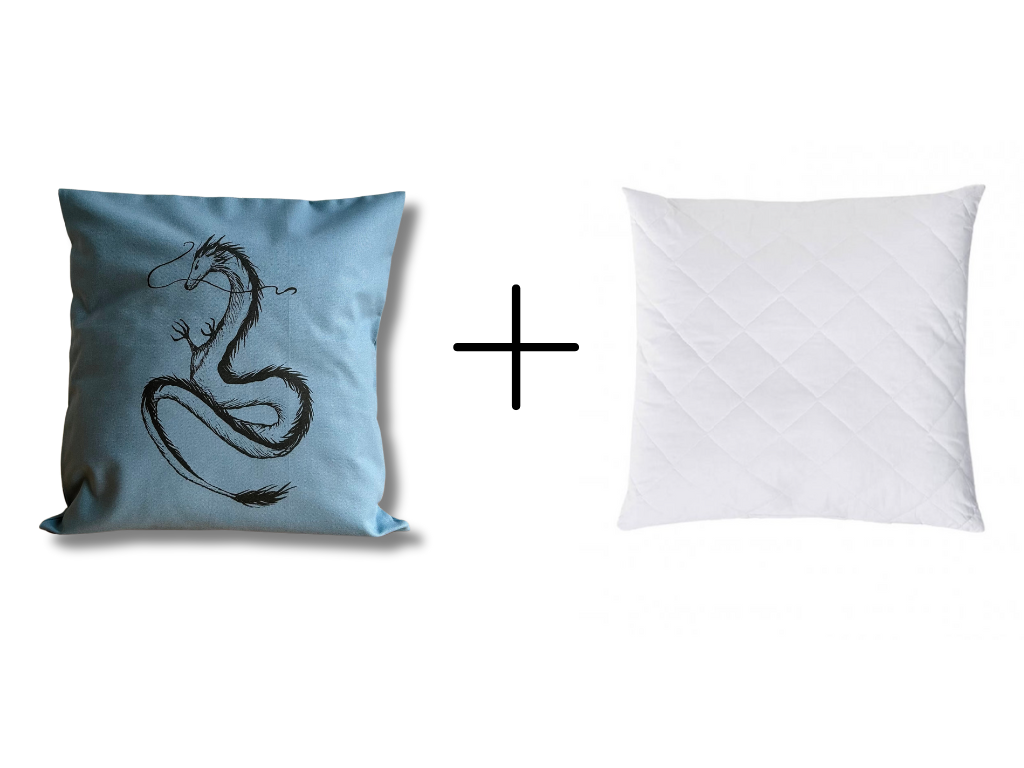 "Dragon" pillowcase, blue, 40x40 cm
