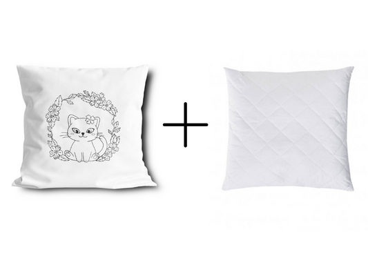 weißes Kissen "NIEDLICHE TIERE" 40 x 40 cm verschiedene Motive