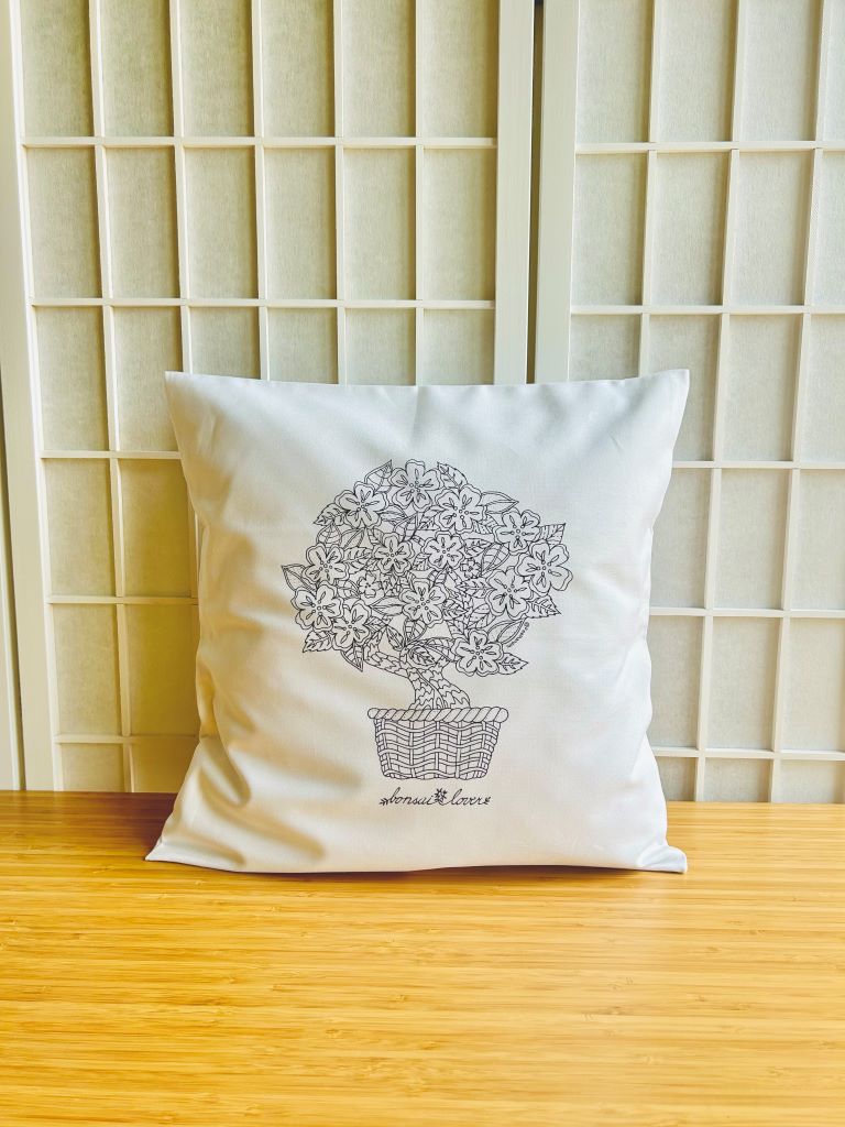 White pillow "BONSAI" 40 x 40 cm