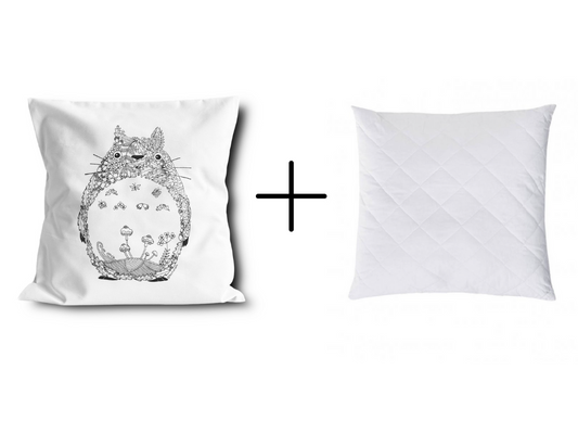 Weißes Kissen „ANIME“ 40 x 40 cm verschiedene Motive