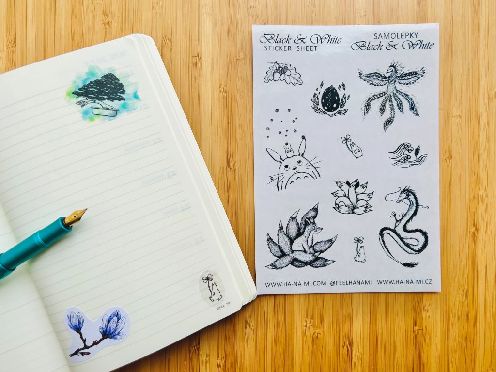 "Black & White" Stickers