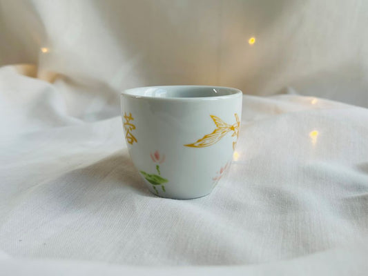 Espresso-Tasse "Seeschmuck oder Koi-Karpfen im Lotus-Teich" 90 ml