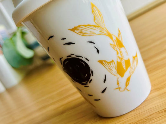 To-Go mug "Lake Jewels or Koi Carp with Moon" 300 ml