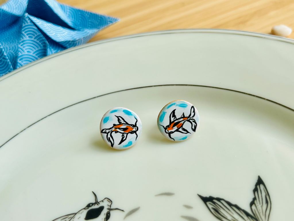 Keramikohrringe "Seed Gems oder Koi-Karpfen"