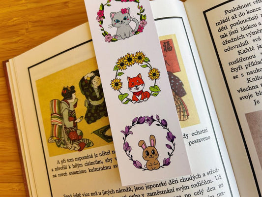 Lesezeichen "Niedliche Tiere" 15 x 5 cm