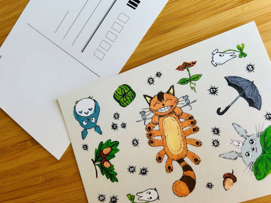 Postkarte "Totoro und andere Waldgeister" A6