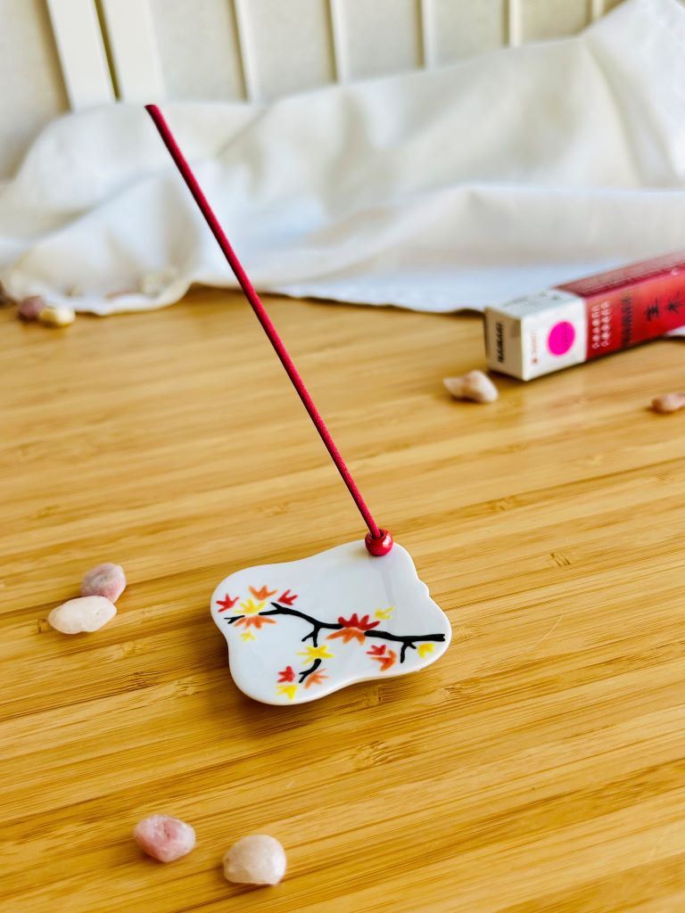 porcelain incense stick holder "Autumn Evening" 5.5x5.5 cm