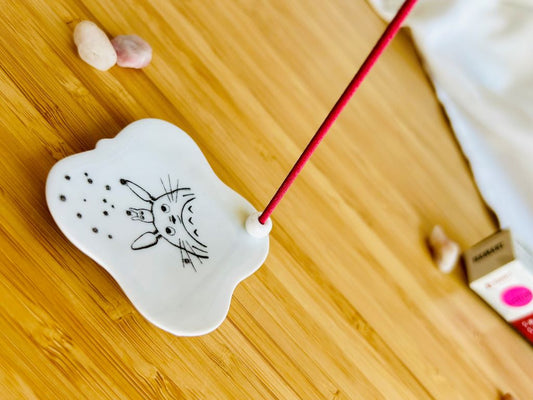 "Totoro" porcelain incense stick holder 5.5x5.5 cm