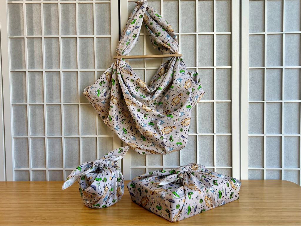 medium scarf "Totoro and Other Forest Spirits" 67x67 cm