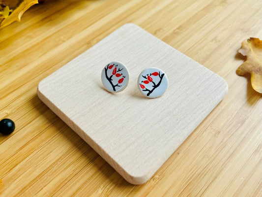 ceramic earrings "Rosehip Tea"