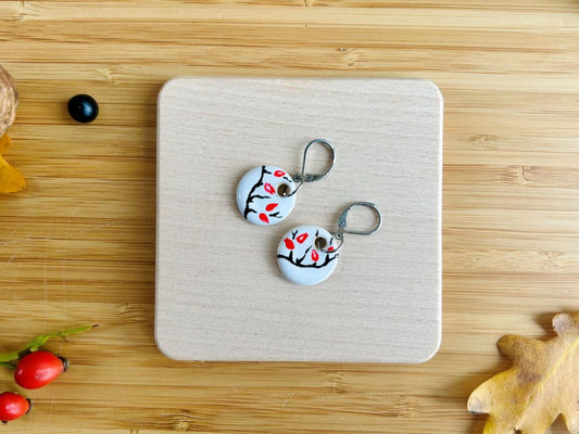 Ohrringe Keramik Hänger „Hagebuttentee“