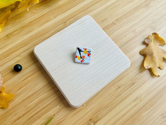 ceramic mini brooch "Post-Winter Evening"