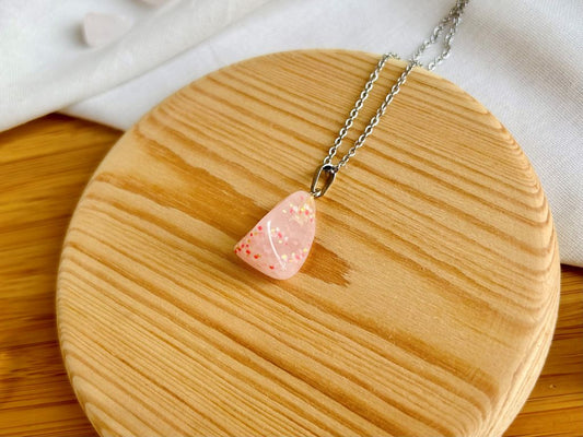 "Morning under the Sakura Tree" rose quartz necklace