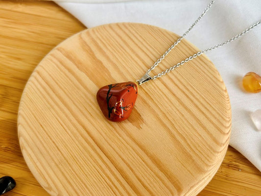 Halskette "Hagebuttentee" roter Jaspis