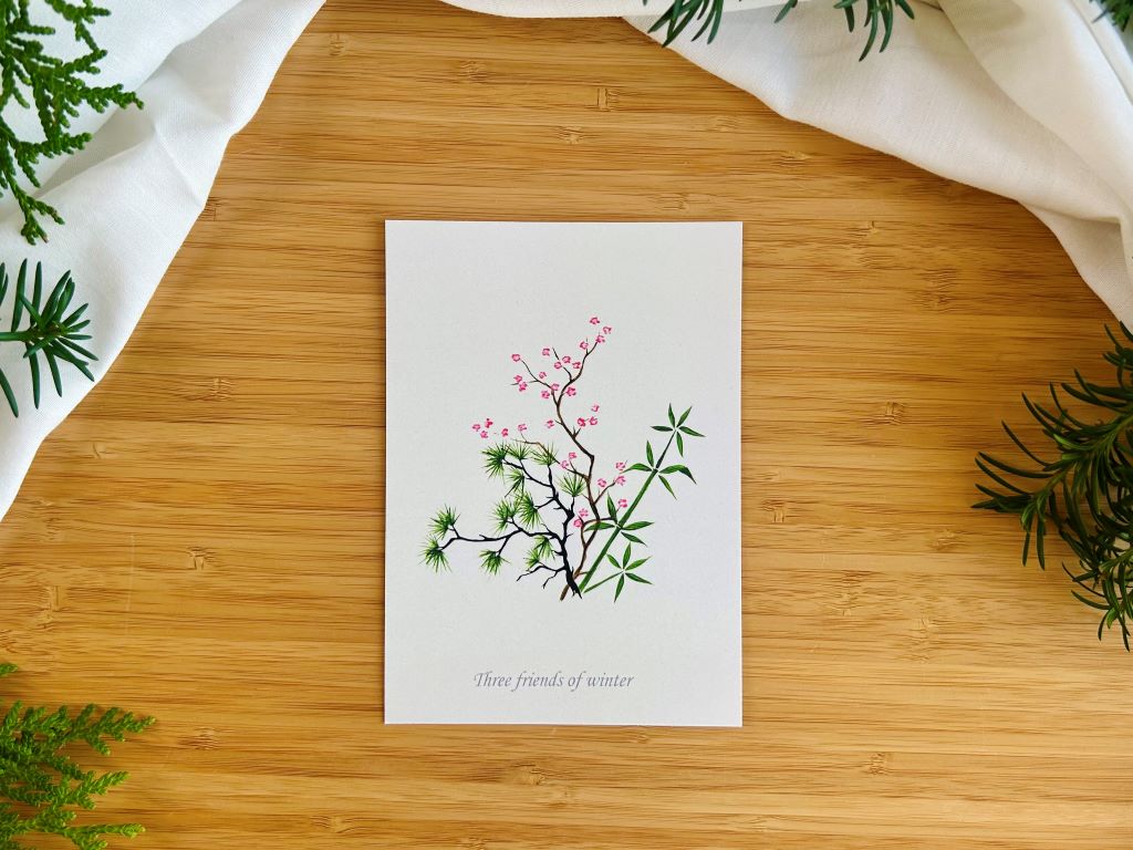 Postcard "Three Friends of Winter" A6