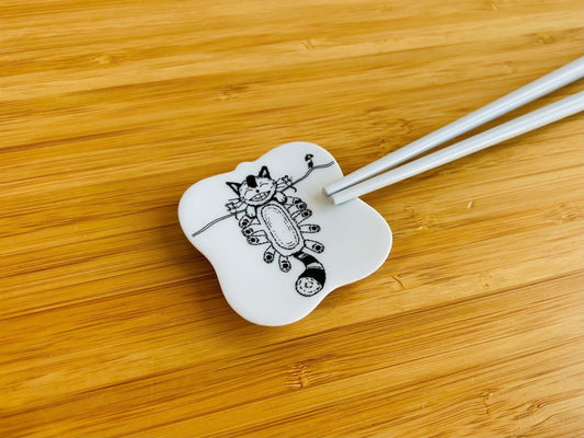 Stäbchenablage quadratisch "Katzenbus" 5,5x5,5 cm