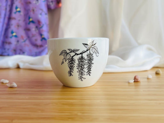 Wisteria wide mug with gold 480 ml