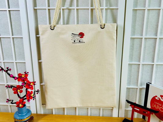 Einkaufstasche „Japanische Burg“ mit Kordelgriffen