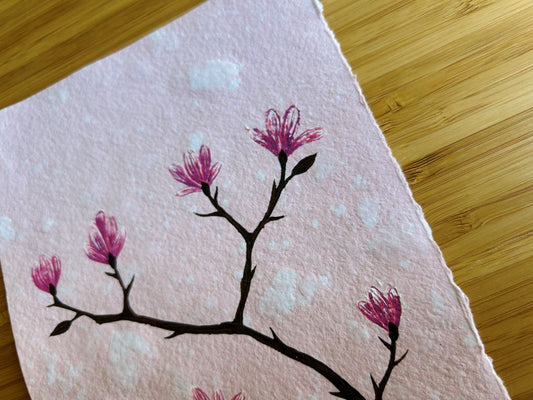 Bild "Duft eines Frühlingstraums" zum Einrahmen, Original auf handgeschöpftem Papier A5