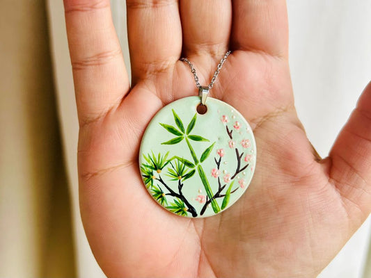 Keramik Halskette "Drei Winterfreunde"