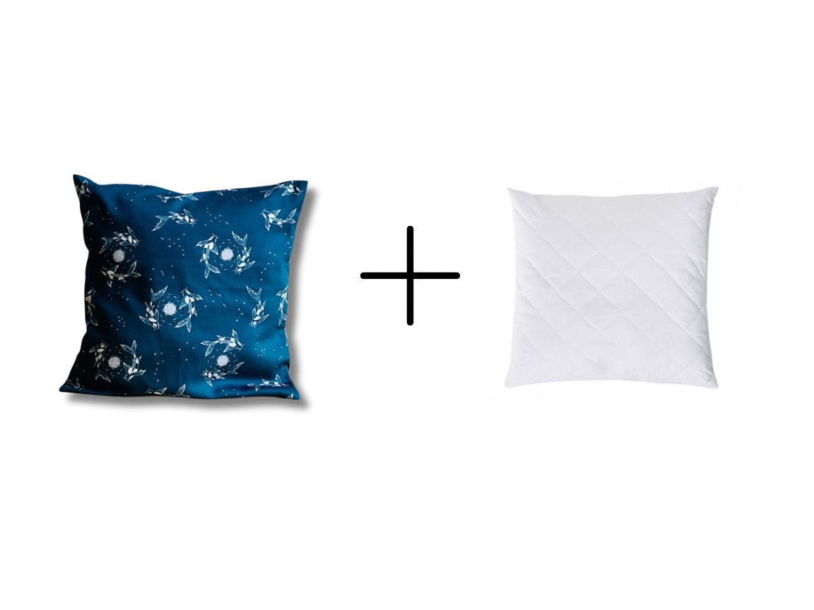 Pillowcase "Lake Gems or Koi Carp with the Moon"
