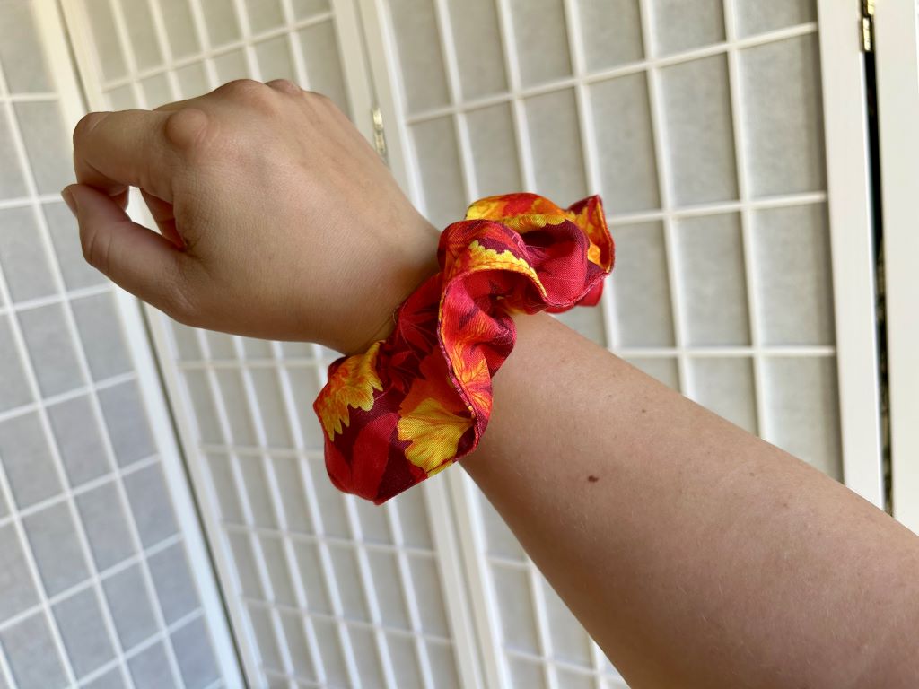 scrunchies "Park in Autumn Colors" fabric hair tie