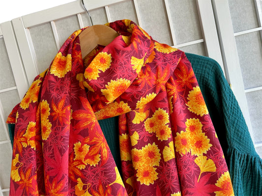 Großer Schal „Park in Herbstfarben“ 70x200 cm