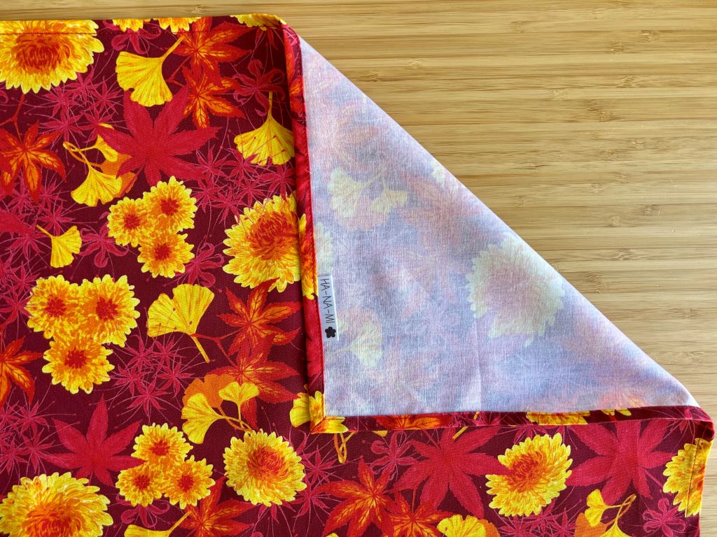 medium scarf "Park in autumn colours" 67x67 cm