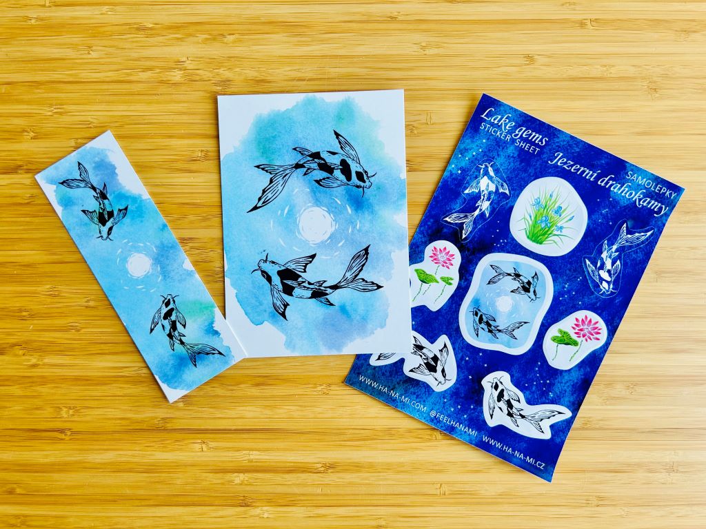 Stickers "Lake Jewels, or Koi with the Moon"