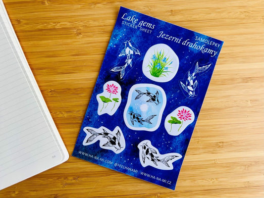 Stickers "Lake Jewels, or Koi with the Moon"