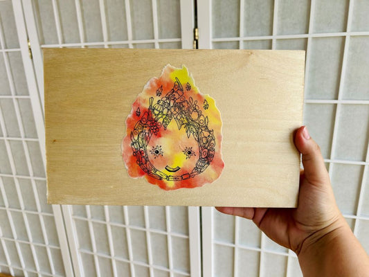 Holzkästchen "Liebe & Magie" für Essstäbchen und Ablagen