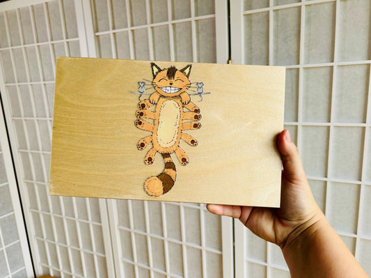 Holzkästchen „Katzenbus“ für Essstäbchen und Stäbchenablagen