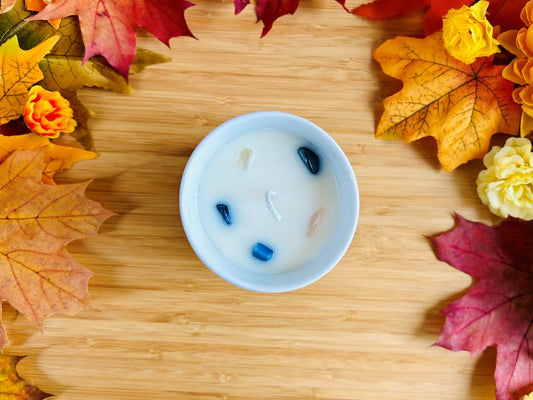 Kerzenglas "Origami Welpe" mit Mineralien