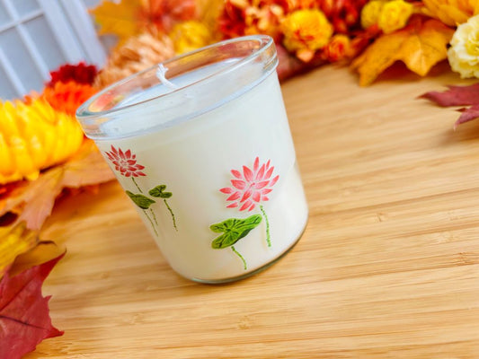 Kerze im Glas „Seenedelsteine oder Kois mit Mond“ groß