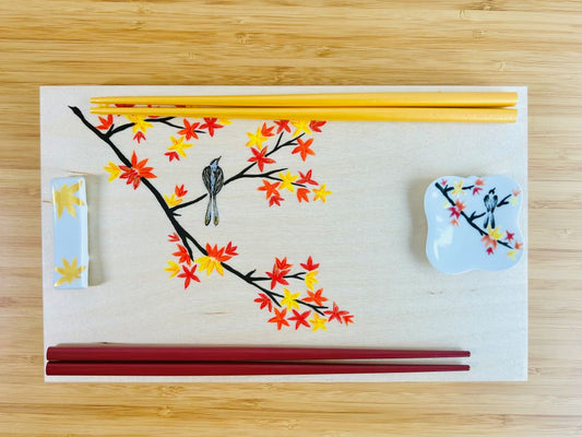 Geschenkset „Herbstabend“ für Essstäbchen und Stäbchenablagen