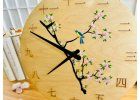 Luxury Wooden Clock "Morning Under the Cherry Blossom" 29 cm