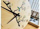 Luxury Wooden Clock "Morning Under the Cherry Blossom" 29 cm