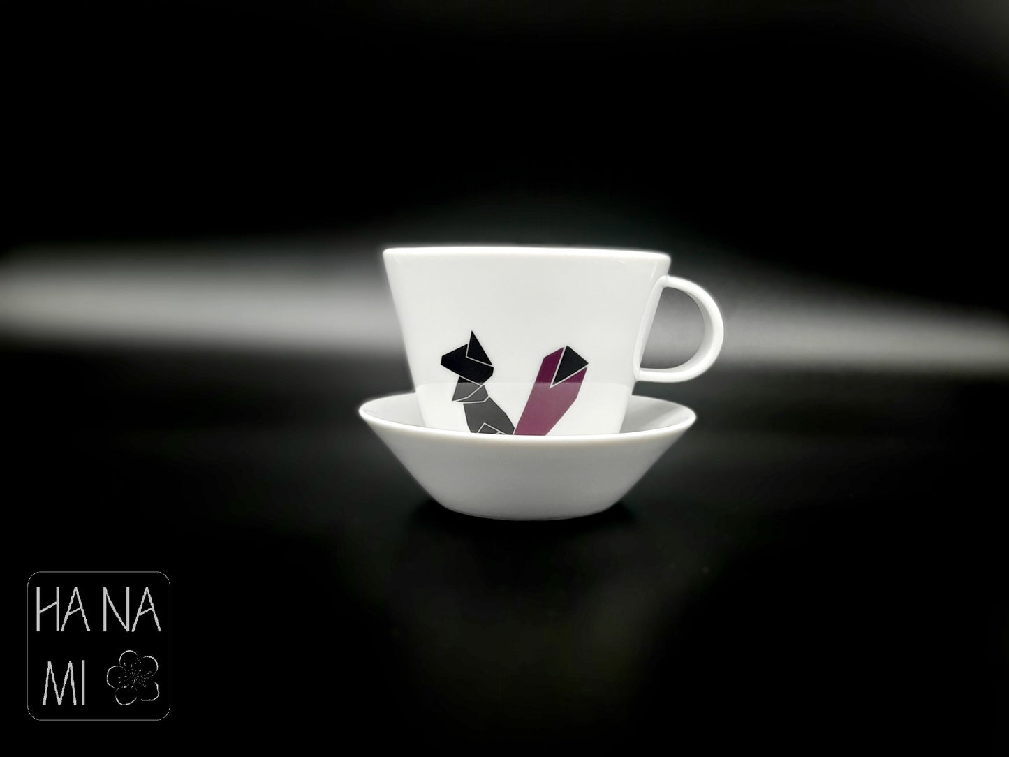 Tasse mit Untertasse „Origami Eichhörnchen“ 150 ml